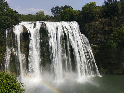 三亚湾黄果树瀑布背景