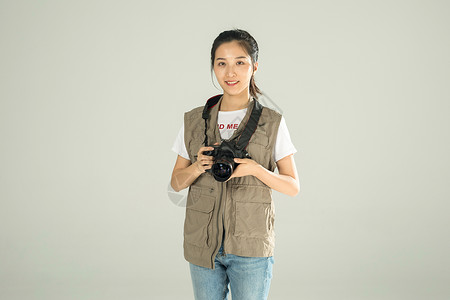 女摄影师背景图片