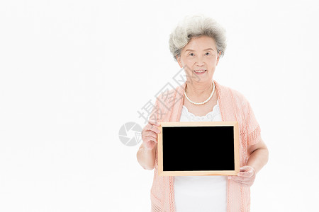 老年奶奶黑板展示高清图片