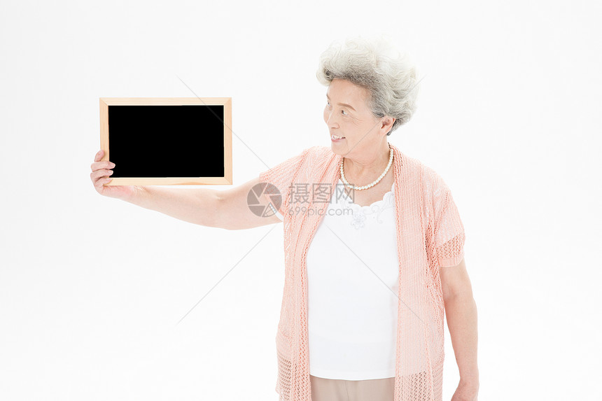 老年奶奶黑板展示图片