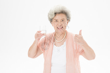 老年人奶奶健康饮水背景