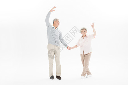 老年夫妇跳舞背景图片