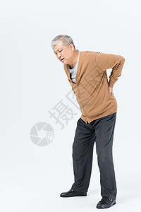 老年男性腰疼形象高清图片