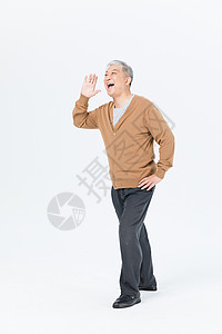 老年男性呼喊形象背景图片