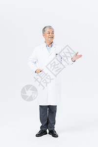 医生站姿老年男性医生形象背景