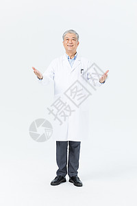 老年男性医生形象背景图片