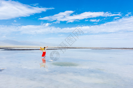 乌兰青海茶卡盐湖风光背景