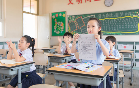 小学试卷小学生展示试卷背景