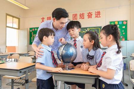 地理老师小学地理课堂背景