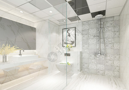 淋浴花洒后现代卫生间设计图片