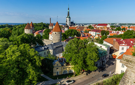 爱沙尼亚首都塔林老城旅游风光背景图片
