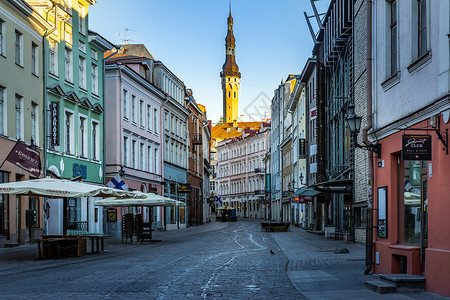 爱沙尼亚首都塔林老城旅游风光背景图片