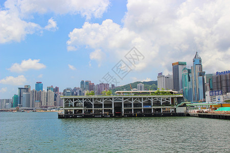 香港湾仔码头背景