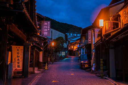 清水寺夜景日本京都清水寺清水坂夜景背景