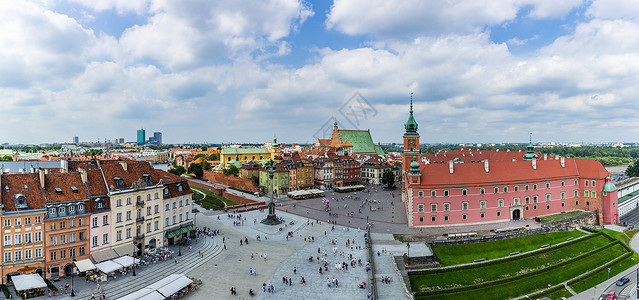 欧洲历史名城波兰华沙老城全景图图片