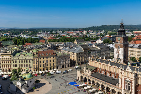 俯瞰波兰克拉科夫老城图片