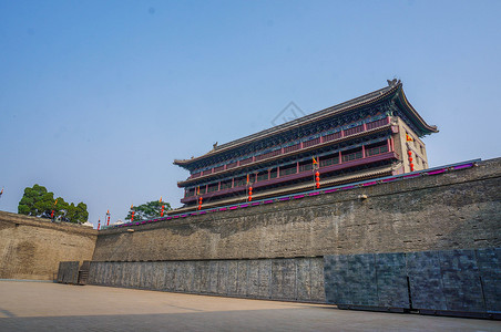 西安城墙古建筑长乐门高清图片