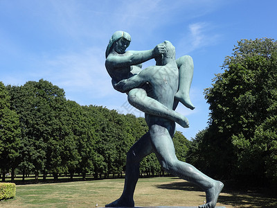 维尔兰雕塑公园挪威奥斯陆雕塑公园错爱背景