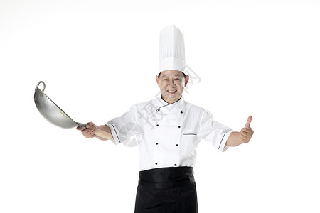 厨师掌勺厨师炒菜白色高清图片