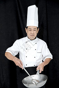 厨师掌勺厨师炒菜白色高清图片