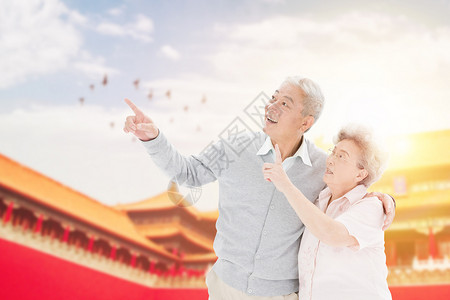 夫妻跳舞老年旅游设计图片