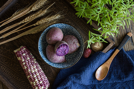 特色美食紫薯背景