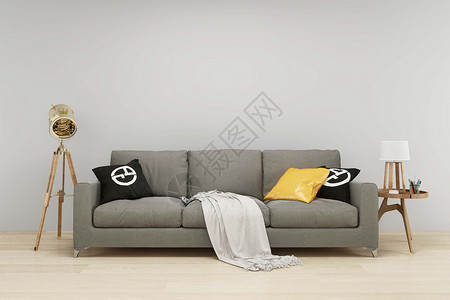 家居毛毯沙发落地灯组合设计图片
