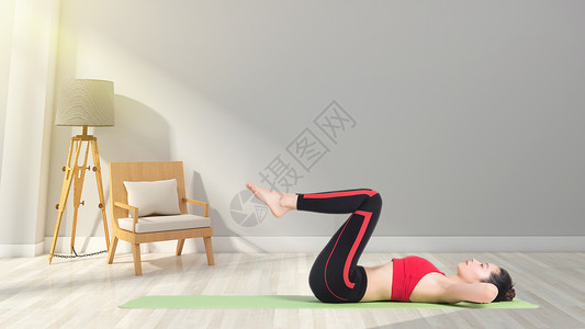 室内瑜伽女性运动室内瑜伽设计图片