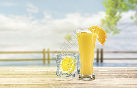 橘子背景素材果汁设计图片