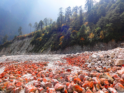 游山玩水素材燕子沟红石滩背景