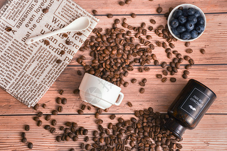 咖啡豆咖啡食材钦卡平高清图片