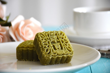 绿豆糕传统食品干豆糕高清图片