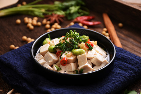 农家豆腐食材黄豆菜高清图片