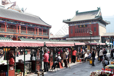 传统商业街天津古文化街背景