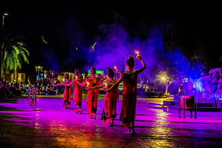 泰国舞清迈夜间动物园表演背景
