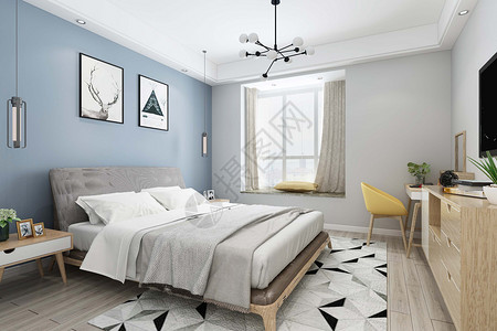 一床被子明亮卧室设计图片