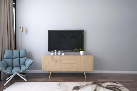 蓝色镂空靠椅现代卧室设计图片