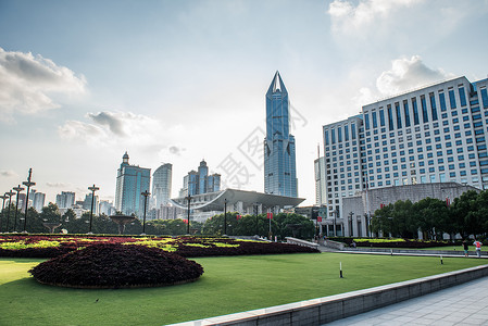 上海市中心人民广场背景