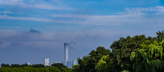 北京远景什刹海远景CBD高楼背景