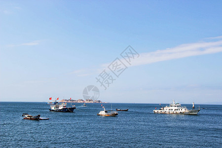 舟山渔港渔船背景图片