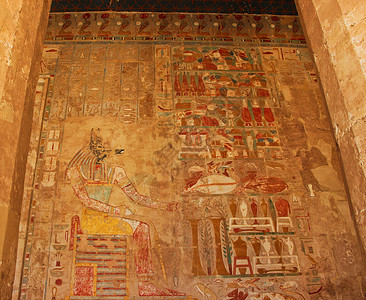 埃及卢克索帝王谷女王神庙壁画高清图片