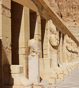 哈特侧埃及卢克索的哈特谢普苏特女王神庙背景