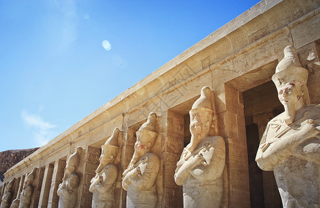 古代帝王埃及卢克索的哈特谢普苏特女王神庙背景