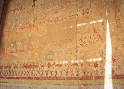 埃及卢克索帝王谷女王神庙壁画背景图片