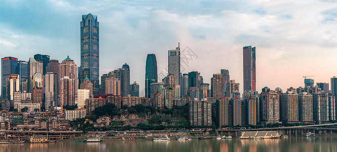 背景素材高楼重庆市解放碑全景夕阳图背景