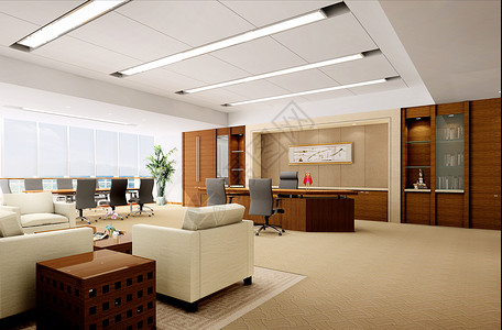 办公桌椅素材现代办公室空间效果图设计图片