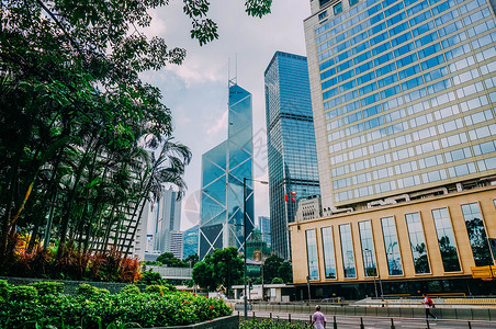 香港地标建筑香港中环中银大厦背景