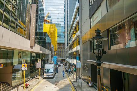 香港都爹利街煤气灯街背景图片