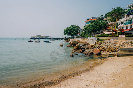 香港南丫岛渔村码头高清图片