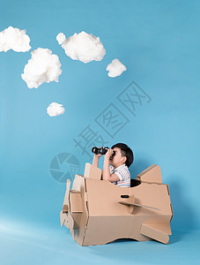 一个少年儿童玩飞机背景